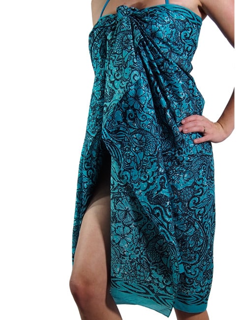 Sarong cotton - plus size - Batik Tattoo jade - Australian sarongs